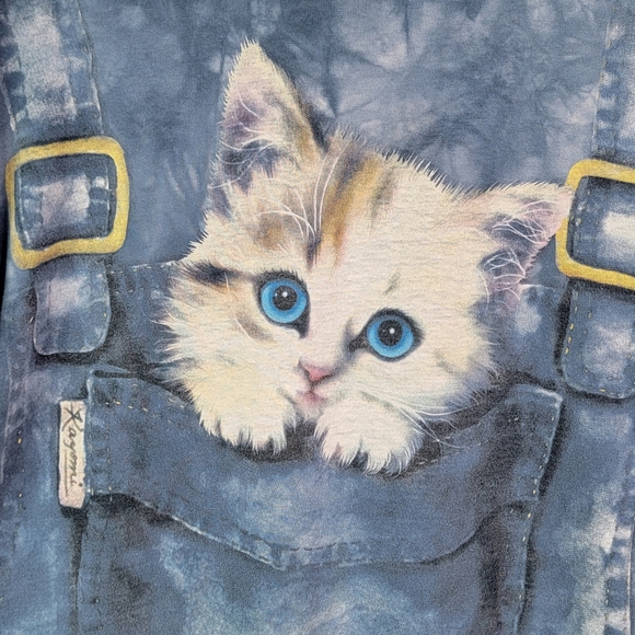 The Mountain Kitten Kitty Overalls Vintage Y2K Tie Dye Graphic Tee Men's Size L - Picture 10 of 16